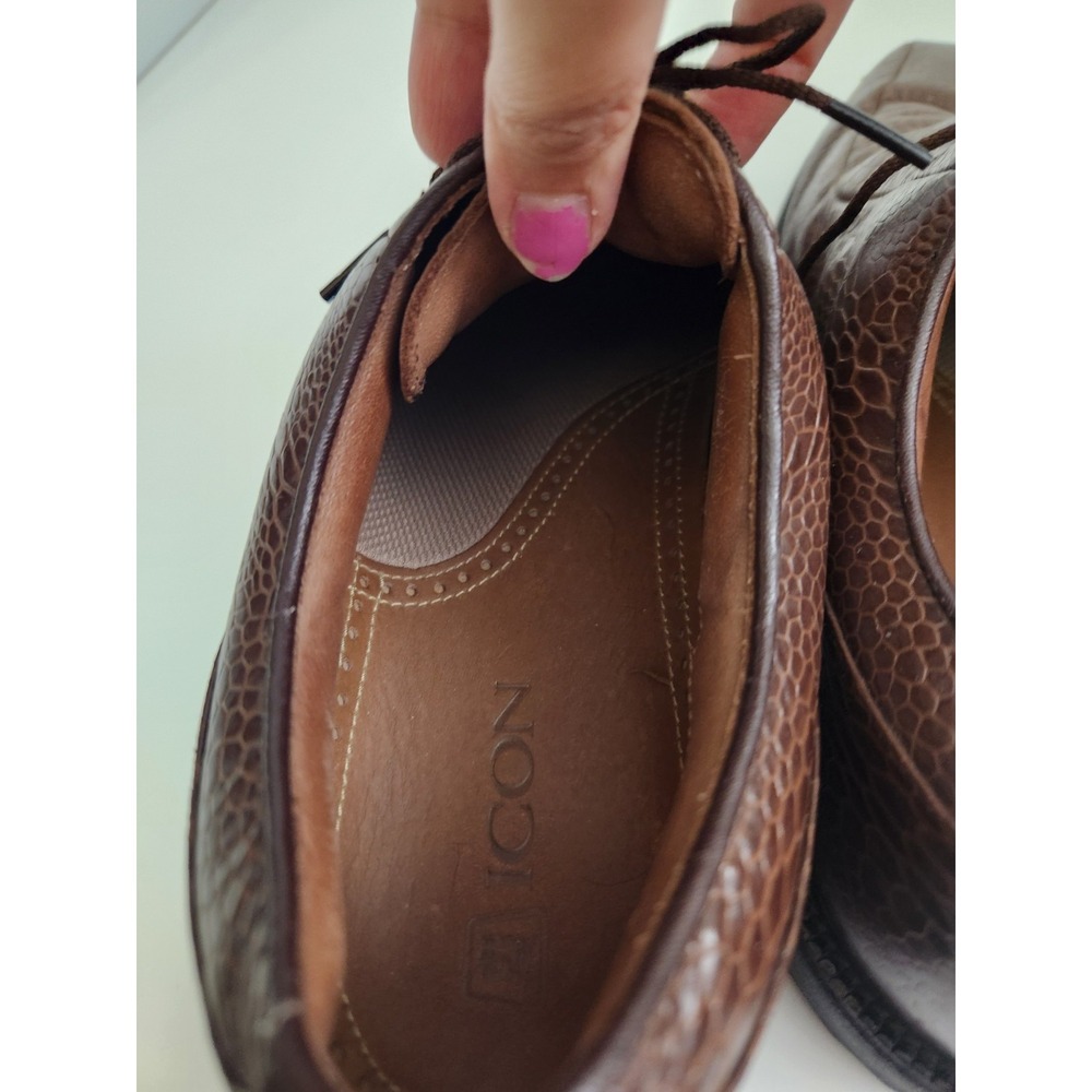 Footjoy Icon Leather Golf Shoe Lace Up Oxford Men 10.5 M Brown Snake spikeless - Picture 13 of 14